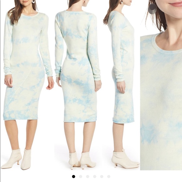 Something Navy Blue Tie Dye Sweater Dress - Picture 2 of 6